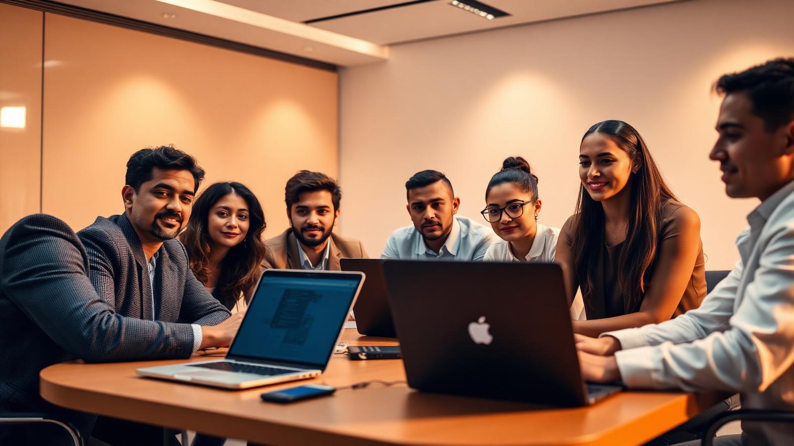 Equipo corporativo en sesión de capacitación digital EduTek